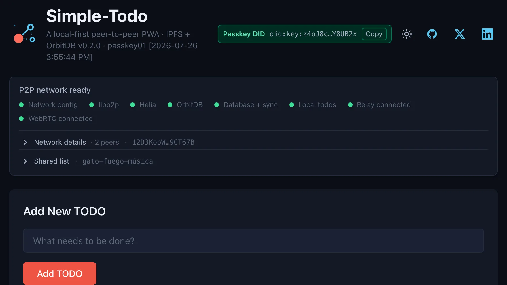 Simple Todo — passkey01